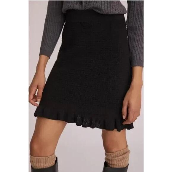 Anthropologie Black Ruffled Skirt - Picture 3 of 9